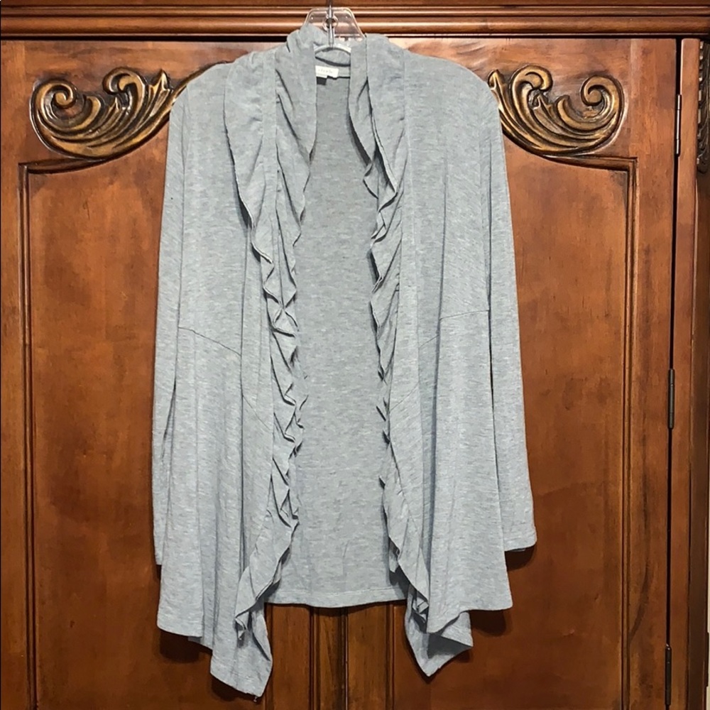 Light gray ruffled sweater